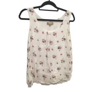 Carla Conti silk blouse womens S Italy ditsy floral white coquette cottagecore